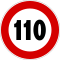 Italian traffic signs - limite di velocita 110.svg