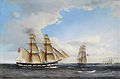 Jens Thielsen Locher - An English brig off Elsinore (1861)