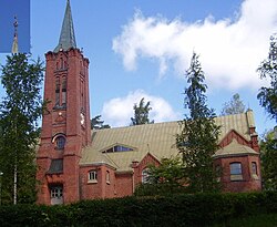 Chiesa di mattoni nella città di Kylmäkoski