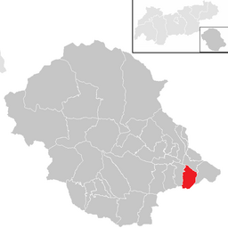 Kommunens läge i distriktet Lienz