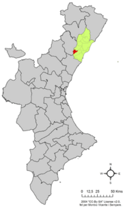 Localização do município de Sant Joan de Moró na Comunidade Valenciana