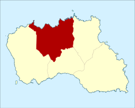 Location of the civil parish of São Pedro within the municipality of Vila do Porto