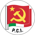 Emblema del Partíu Comunista Italianu (1921-1991), diseñáu por Renato Guttuso.