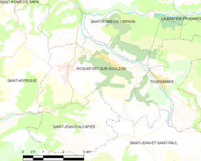 Poziția localității Roquefort-sur-Soulzon