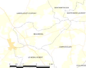 Poziția localității Beaumesnil
