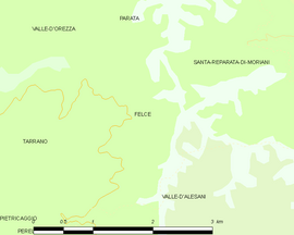 Mapa obce Felce