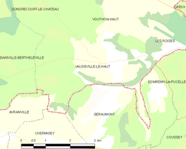 Mapa obce Vaudeville-le-Haut