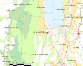 Mapa obce Le Bourget-du-Lac