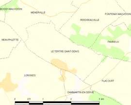 Mapa obce Le Tertre-Saint-Denis