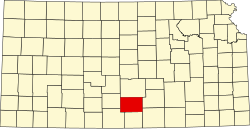 map of Kansas highlighting Kingman County