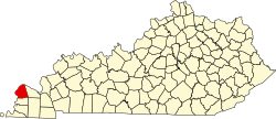 Ballard County na mapě Kentucky