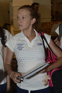 מרינה שולץ באירוע גיבוש של הוועד האולימפי באילת, לקראת אולימפיאדת לונדון (2012)