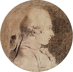 De Sade noin 20-vuotiaana, maalannut. Charles-Amédée-Philippe van Loo. Kyseessä on ainoa kuva de Sadesta.