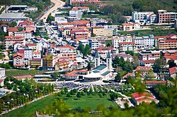 Veduta di Međugorje dal monte Križevac