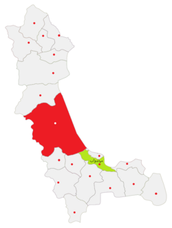Location of Miandoab County in صوبہ آذربائیجان غربی.