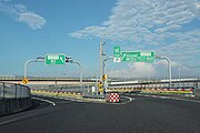 名二環→伊勢湾岸・知多半島道路方面への分岐路