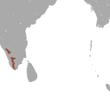 carte avec deux petites zones allongées à l'extrême sud sud ouest de l'Inde