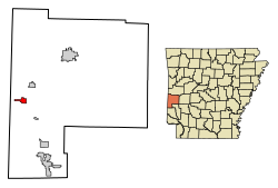 Location of Cove in Polk County, Arkansas.