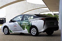First commercial flex-fuel hybrid electric car tested with a Toyota Prius as development mule Prius flex BSB 12 2018.jpg