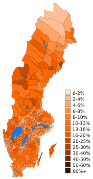 Carte des résultats du Parti du centre.