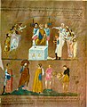 Codex Purpureus Rossanensis, f.16 : Jésus devant Pilate