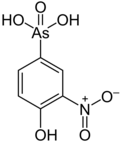 Kekulé, skeletal formula of 4-hydroxy-3-nitrobenzenearsonic acid