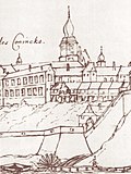 Rycina zamku od strony Wisły (1627)