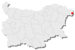 Karte von Bulgarien, Position von Schabla hervorgehoben