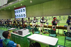 Spc. Dan Lowe Rio Olympic Games air rifle (28255502153).jpg