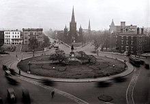 Photograph of Thomas Circle in 1922 as viewed from the Portland Flats