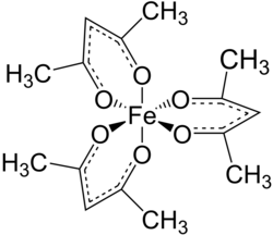 Strukturformel von Eisen(III)-acetylacetonat