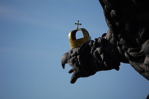 Crown headed Turul bird, Bánhida (Tatabánya), Hungary, the largest bird statue in Europe (made by Gyula Donáth in 1907)