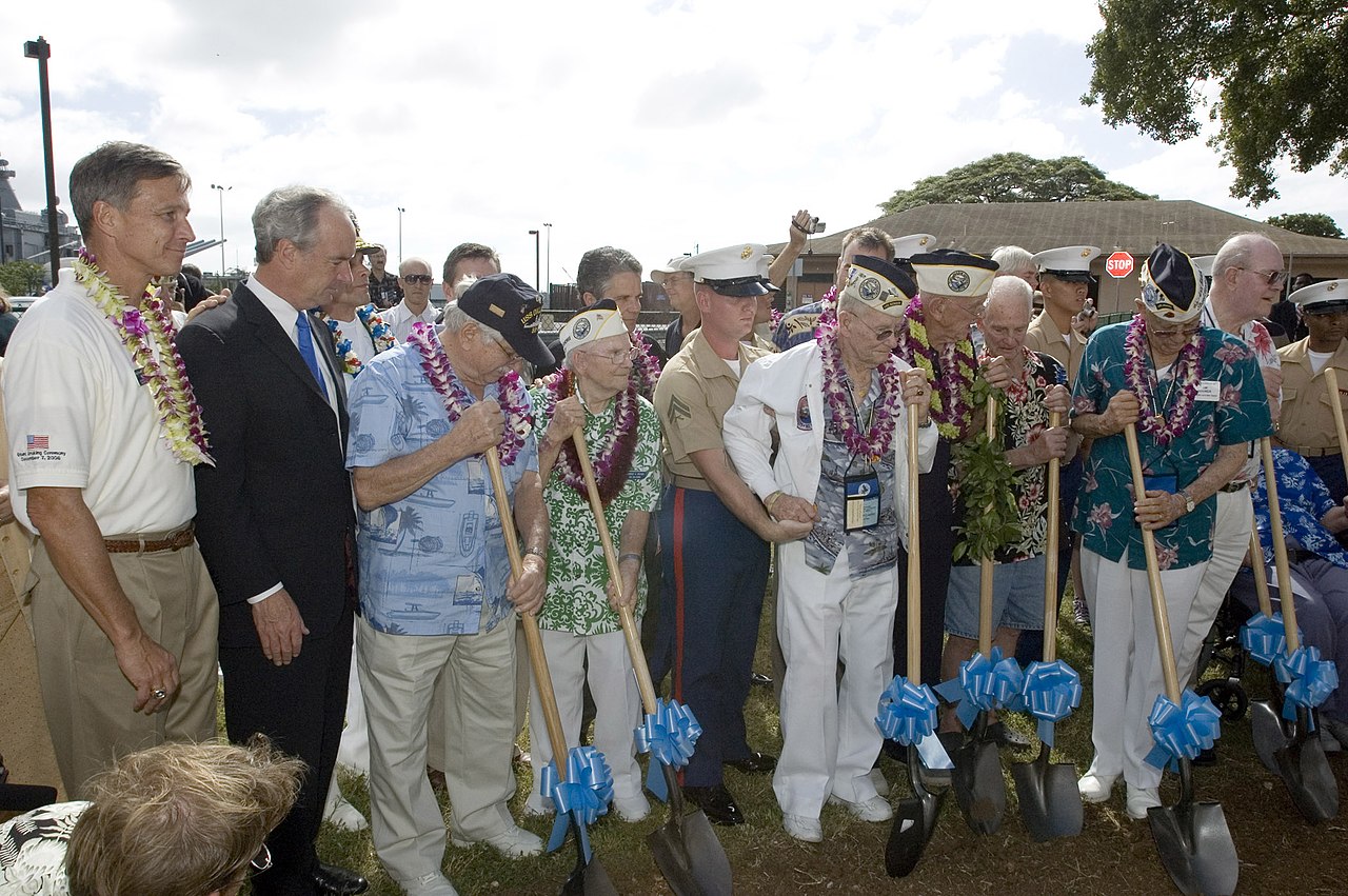 Wikipedia image. Pearl Harbor Survivors Assn breaks ground on USS Oklahoma Memorial, in 2006