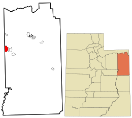 Location in Uintah County and the state of Utah