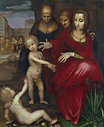 Santa Ana, la Virgen, Santa Isabel, San Juan y Jesús niño, de Yáñez de la Almedina, ca. 1525-1532.[31]​