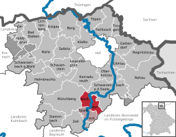 Läget för Weißdorf i Landkreis Hof