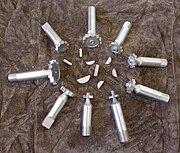 Various sizes of woodruff key cutters and keys