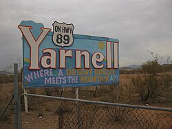 Sign at entrance to Yarnell