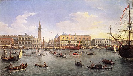 Vue de Venise depuis l'île St Georges (1697) Musée du Prado