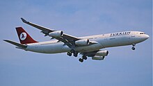 An Airbus A340 of Turkish Airlines