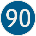 250-90 Najnižšia dovolená rýchlosť (90 km/h)