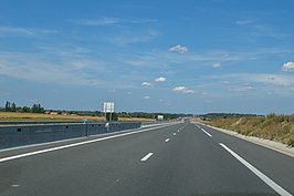 De A466 in noordoostelijke rijrichting