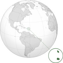 Country marked in green on map