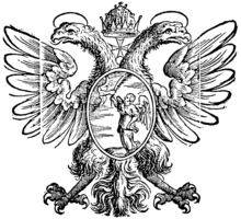 Coat of arms of the Angelo Flavio Comneno family, which claimed descent from the Angelos dynasty Angelo Flavio Comneno CoA2 transparent.png