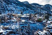 A view of Bisbee, Arizona after a heavy snowfall in February 2021