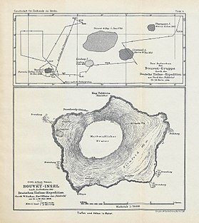 Carte de l'Île Bouvet de 1898, avec Thompson I..