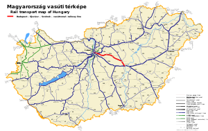 ブダペスト - ウーイサース - ソルノク線の路線図
