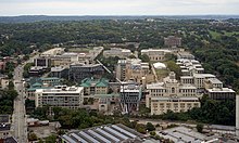 Carnegie Mellon University is one of a number of universities established by wealthy philanthropists at the close of the 19th century Carnegie Mellon University as seen from the Cathedral of Learning.jpg