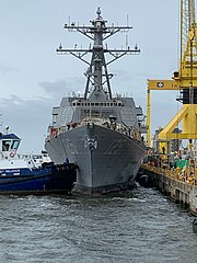 USS Jack H. Lucas, the first Flight III destroyer, after her launch on 4 June 2021 DDG-125 After Launch.jpg