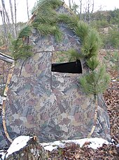 A hide used in field sports Deer blind.jpg